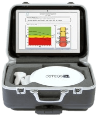 Echolight portable bone density screening device in carrying case